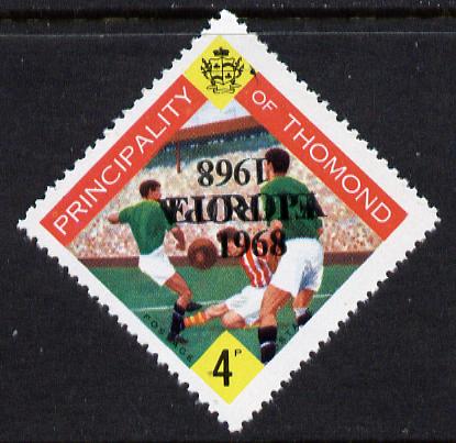 Thomond 1968 Football 4d (Diamond shaped) with Europa 1968 overprint doubled, one inverted unmounted mint, stamps on europa  football  sport