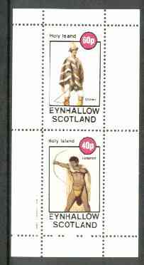 Eynhallow 1982 Costumes #02 (Chilean & Hottentot Archer) perf set of 2 values unmounted mint, stamps on , stamps on  stamps on costumes     archery