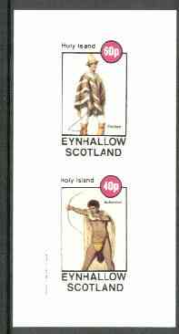 Eynhallow 1982 Costumes #02 (Chilean & Hottentot Archer) imperf set of 2 values unmounted mint, stamps on , stamps on  stamps on costumes     archery