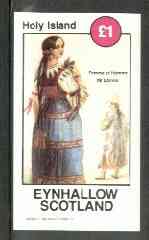 Eynhallow 1982 Costumes #03 (Man & Woman from Bolivia) imperf souvenir sheet (Â£1 value) unmounted mint, stamps on costumes