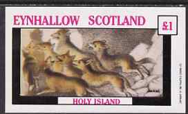 Eynhallow 1982 Animals #11 (Jackals) imperf souvenir sheet (Â£1 value) unmounted mint, stamps on , stamps on  stamps on animals         jackal    dogs