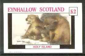 Eynhallow 1982 Animals #11 (Syrian Bears) imperf deluxe sheet (£2 value) unmounted mint, stamps on animals        bears
