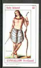 Eynhallow 1982 Costumes #04 (Formosan Archer) imperf souvenir sheet (Â£1 value) unmounted mint, stamps on costumes     archery