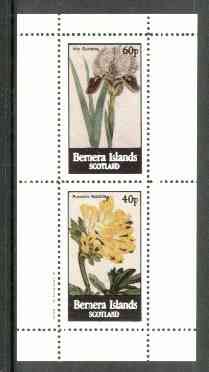 Bernera 1982 Flowers #17 (Iris & Fumaria) perf  set of 2 values (40p & 60p) unmounted mint, stamps on flowers, stamps on iris