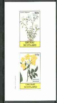 Grunay 1982 Flowers #06 (Linum & Jasminum) imperf set of 2 (40p & 60p) unmounted mint, stamps on , stamps on  stamps on flowers