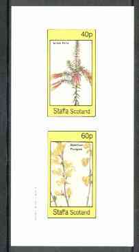 Staffa 1982 Flowers #26 (Erica &Spartium) imperf set of 2 values unmounted mint , stamps on flowers