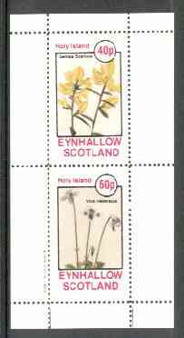 Eynhallow 1982 Flowers #21 (Genista & Viola) perf set of 2 values unmounted mint, stamps on flowers, stamps on violas