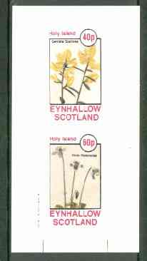 Eynhallow 1982 Flowers #21 (Genista & Viola) imperf set of 2 values unmounted mint, stamps on flowers, stamps on violas