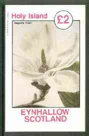 Eynhallow 1982 Flowers #21 (Magnolia yulan) imperf deluxe sheet (£2 value) unmounted mint, stamps on flowers