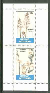 Grunay 1982 Flowers #07 (Lachenalia & Amygdalus) perf set of 2 (40p & 60p) unmounted mint, stamps on , stamps on  stamps on flowers