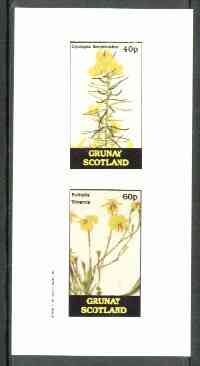 Grunay 1982 Flowers #08 (Cyclopia & Euthalis) imperf set of 2 (40p & 60p) unmounted mint, stamps on , stamps on  stamps on flowers