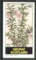 Grunay 1982 Flowers #08 (Bauera) imperf souvenir sheet (£1 value) unmounted mint, stamps on flowers