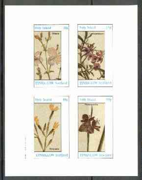 Eynhallow 1982 Flowers #23 (Rhexia, Lasiopetalum, Rhipsalis & Tradescantia) imperf set of 4 values unmounted mint, stamps on flowers