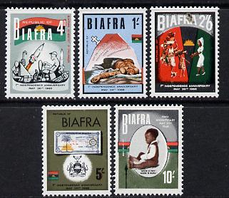 Nigeria - Biafra 1968 1st Anniversary of Independence set of 5 unmounted mint SG 17-21, stamps on , stamps on  stamps on constitutions    finance