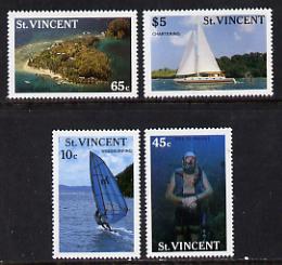 St Vincent 1988 Tourism set of 4 unmounted mint SG 1133-36) , stamps on tourism, stamps on sailing, stamps on scuba