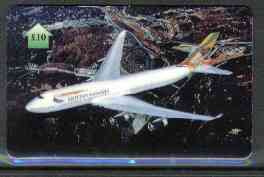 Telephone Card - British Airways Boeing 747-400 10 phone card, stamps on aviation     boeing
