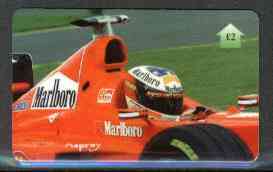 Telephone Card - Michael Schumacher 2 phone card (showing MS in cockpit), stamps on cars    racing cars     