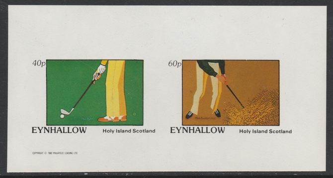 Eynhallow 1982 Golf imperf set of 2 values (40p & 60p) unmounted mint, stamps on , stamps on  stamps on golf  sport