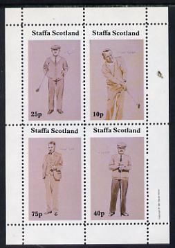 Staffa 1981 Golfers perf set of 4 values (10, 25, 40 & 75p) unmounted mint, stamps on , stamps on  stamps on golf, stamps on sport