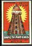 Match Box Labels - Lighthouse label by Radha Match factory (India) similar to #25016 but larger, stamps on , stamps on  stamps on lighthouses