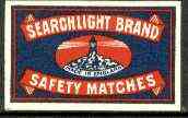 Match Box Labels - Searchlight Brand (Lighthouse) label made in England, stamps on , stamps on  stamps on lighthouses