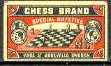 Match Box Labels - Chess Brand label by Vodevalla, Sweden, stamps on , stamps on  stamps on chess