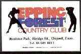 Match Box Labels - Epping Forest Country Club match box label in pristine condition (Bouldens), stamps on golf