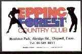 Match Box Labels - Epping Forest Country Club match box label in pristine condition (Bouldens), stamps on , stamps on  stamps on golf