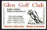 Match Box Labels - Glen Golf Club match box label in pristine condition (Bouldens), stamps on golf