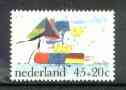 Netherlands 1976 Boat 45c + 20c from Child Welfare (Paintings) set, SG 1260 unmounted mint*, stamps on arts    ships    sailing