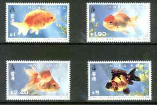 Hong Kong 1993 Goldfish perf set of 4 unmounted mint , SG 752-55*, stamps on fish