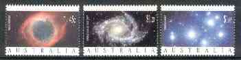 Australia 1992 International Space Year set of 3 unmounted mint, SG 1343-45, stamps on , stamps on  stamps on space, stamps on  stamps on planets, stamps on  stamps on astronomy