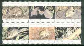 Australia 1992 Threatened Species se-tenant block of 6 unmounted mint, SG 1312a, stamps on , stamps on  stamps on animals     