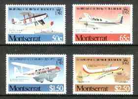 Montserrat 1981 50th Anniversary of Airmail Service set of 4 unmounted mint, SG 519-22, stamps on aviation