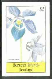 Bernera 1982 Flowers #19 (Aquilegia alpina) imperf deluxe sheet (£2 value) unmounted mint, stamps on flowers