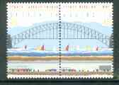 Australia 1992 Opening of Sydney Harbour Tunnel se-tenant pair unmounted mint, SG 1375a, stamps on civil engineering, stamps on bridges, stamps on tunnels, stamps on buses, stamps on trucks, stamps on sailing