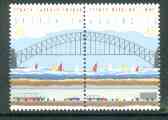 Australia 1992 Opening of Sydney Harbour Tunnel se-tenant pair unmounted mint, SG 1375a, stamps on , stamps on  stamps on civil engineering, stamps on  stamps on bridges, stamps on  stamps on tunnels, stamps on  stamps on buses, stamps on  stamps on trucks, stamps on  stamps on sailing