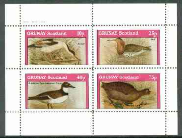 Grunay 1982 Birds #06 (Avocet, Ruff, Plover & Coot) perf set of 4 values unmounted mint, stamps on birds