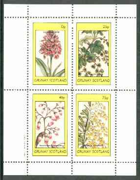 Grunay 1982 Flowers #13 (Orchis, Ribes, Vaccinium & Berberis) perf set of 4 values unmounted mint, stamps on flowers