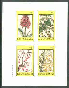 Grunay 1982 Flowers #13 (Orchis, Ribes, Vaccinium & Berberis) imperf set of 4 values unmounted mint, stamps on flowers