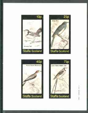 Staffa 1982 Birds #62 (Scissor Tail, Piha, Blackcap & Chat) imperf set of 4 values unmounted mint , stamps on birds