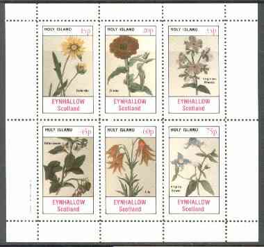 Eynhallow 1982 Flowers #25 (Galardia, Zinnia, Rhexia, Bittersweet, Lily & Virgins Bower) perf set of 6 values unmounted mint, stamps on flowers