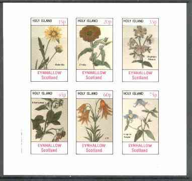 Eynhallow 1982 Flowers #25 (Galardia, Zinnia, Rhexia, Bittersweet, Lily & Virgin's Bower) imperf set of 6 values unmounted mint, stamps on flowers