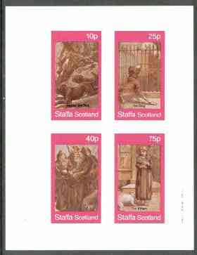 Staffa 1982 Victorian Tales (Dog, Kitten, etc) imperf  set of 4 values unmounted mint , stamps on cats     dogs  