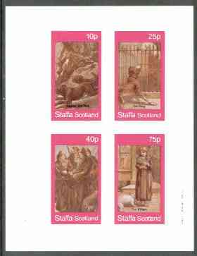 Staffa 1982 Victorian Tales (Dog, Kitten, etc) imperf  set of 4 values unmounted mint , stamps on cats     dogs