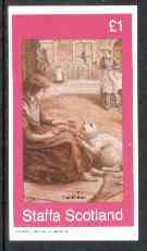 Staffa 1982 Victorian Tales (The Kitten) imperf  souvenir sheet (£1 value) unmounted mint, stamps on cats     