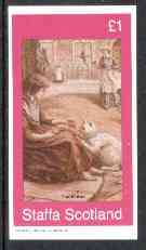 Staffa 1982 Victorian Tales (The Kitten) imperf  souvenir sheet (Â£1 value) unmounted mint, stamps on cats