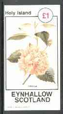 Eynhallow 1982 Flowers #26 (Hibiscus) imperf souvenir sheet (£1 value) unmounted mint, stamps on flowers