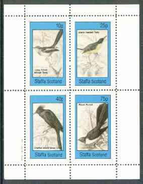 Staffa 1982 Birds #63 (Tody x 2, Chat & Fantail) perf set of 4 values unmounted mint, stamps on birds