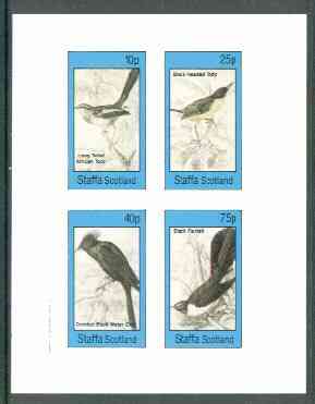 Staffa 1982 Birds #63 (Tody x 2, Chat & Fantail) imperf set of 4 values unmounted mint , stamps on , stamps on  stamps on birds      